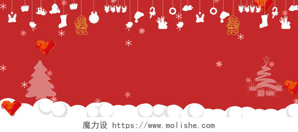 红色涂鸦圣诞礼物圣诞节海报背景